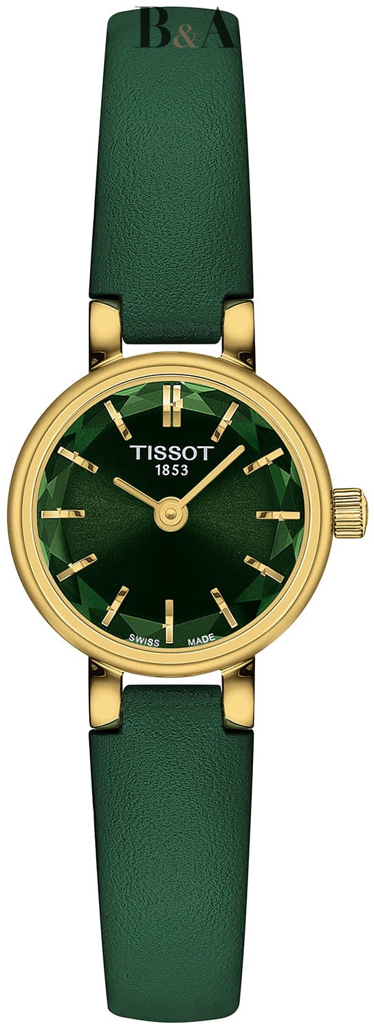 złoty-Zegarek-Damski-Tissot-Lovely-Round-T140.009.36.091.00-zielony-pasek-