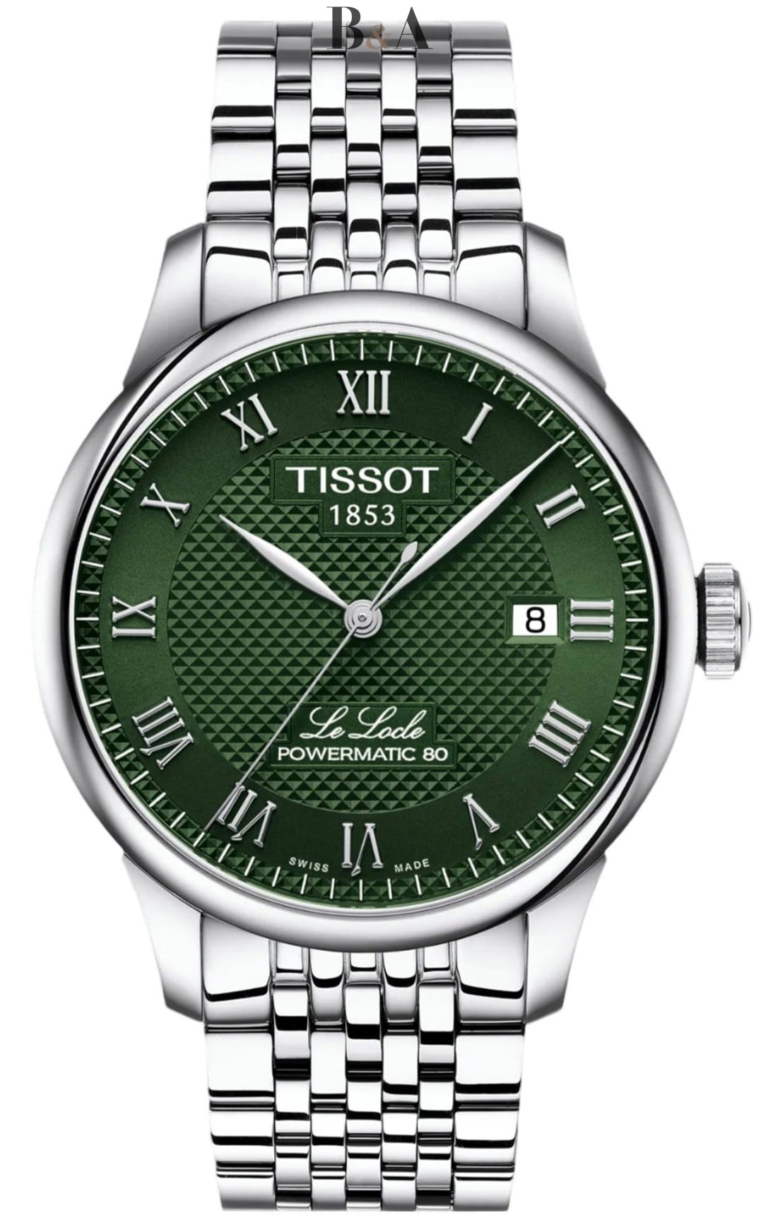 Zegarek-Męski-Tissot-Le-Locle-powermatic-80-T006.407.11.093.00-zielona-tarcza-srebrny