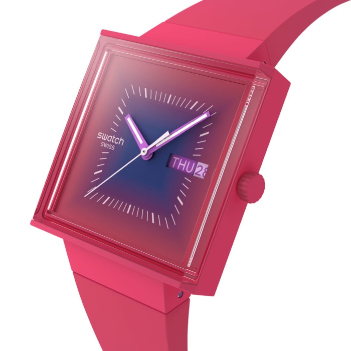 Zegarek Swatch SQUARELY BERRY SO34R700