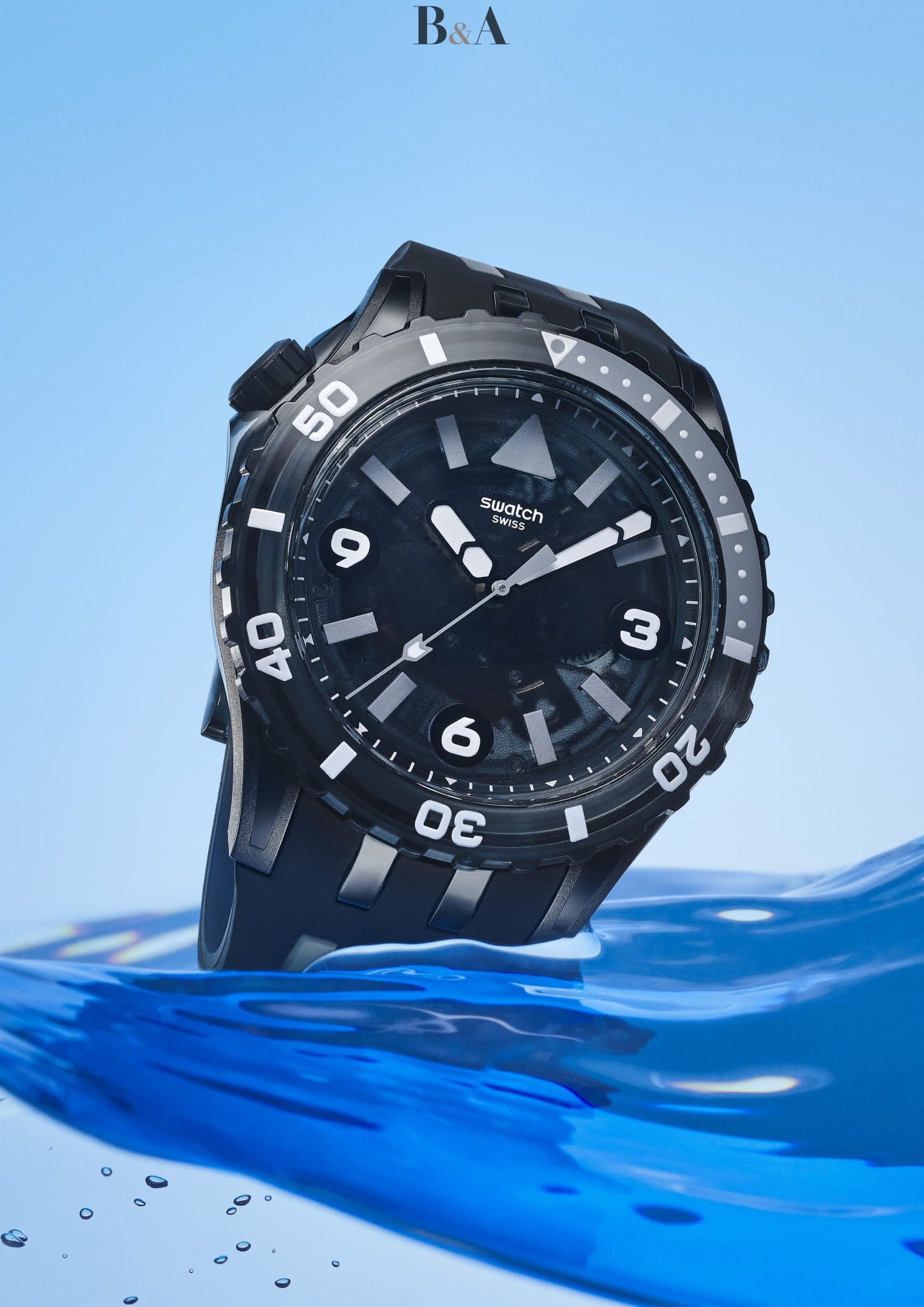 Zegarek Swatch BLACK SEA NETTLE SCUBAQUA SSCU09B100 SSCU09B100 w 