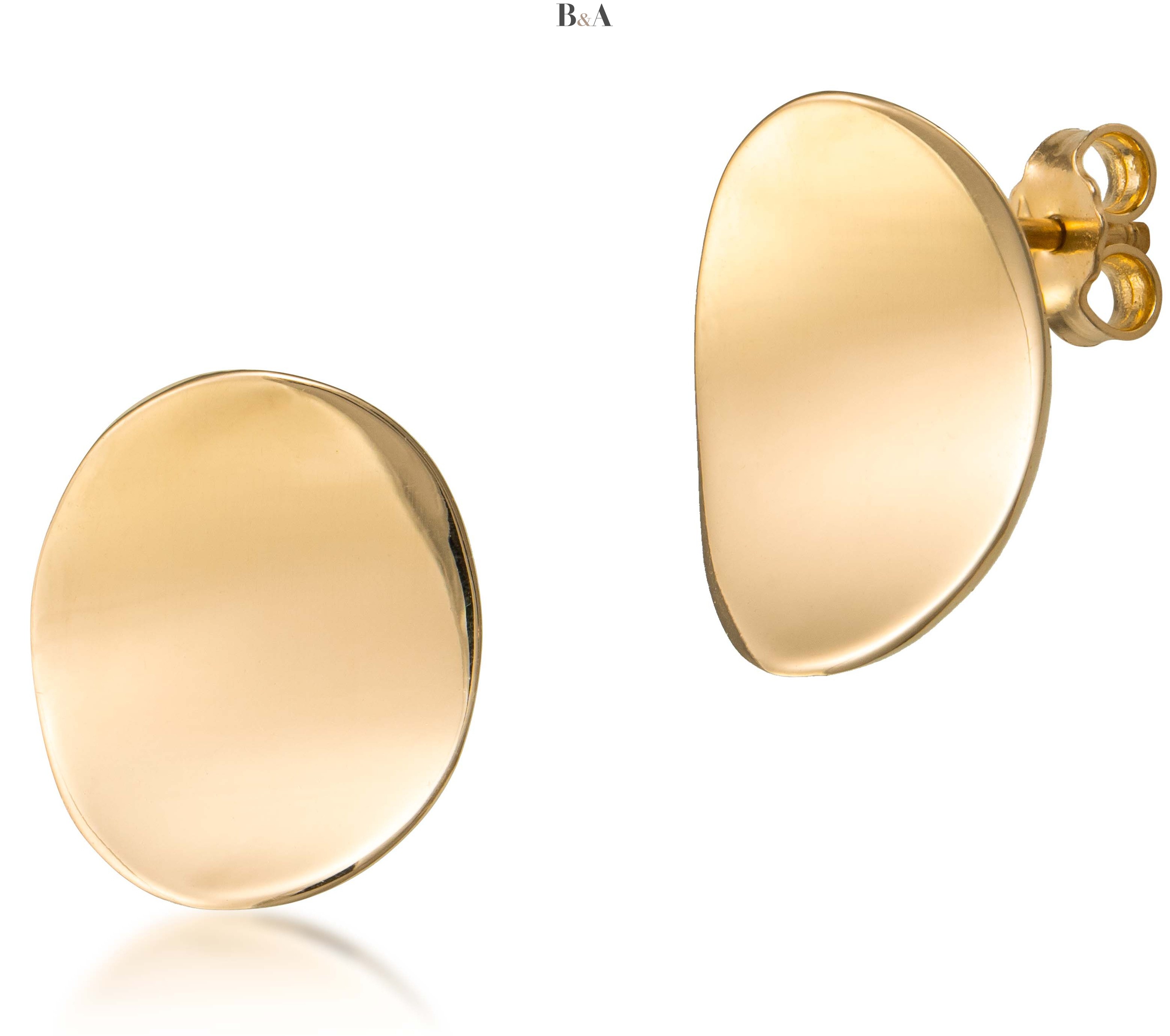 zlote-kolczyki-dallacqua-bia-585-matowe-w-ucho