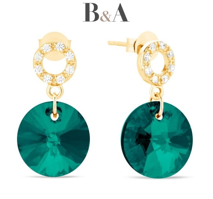 Kolczyki-SPARK-xilion-Disc-Gold-Emerald-KCG642812EM