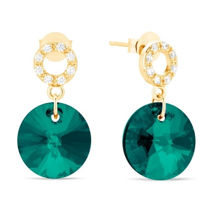 Kolczyki-SPARK-xilion-Disc-Gold-Emerald-KCG642812EM