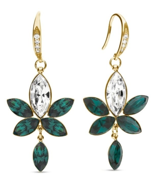 Kolczyki-SPARK-Lotus-Gold-Emerald-KWCDG4228CEM