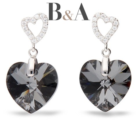 KOLCZYKI-SPARK-TENDER-HEART-SILVER-NIGHT-KC622814SN