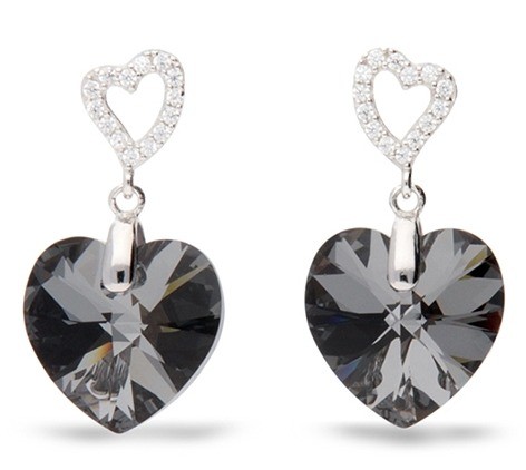 KOLCZYKI-SPARK-TENDER-HEART-SILVER-NIGHT-KC622814SN