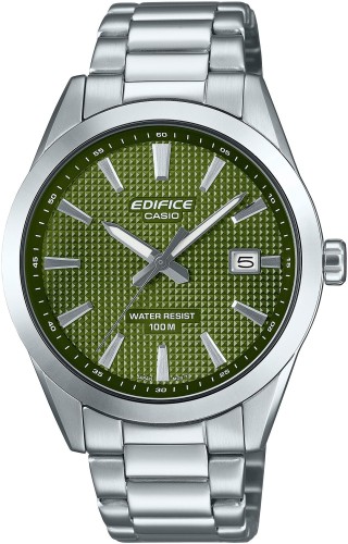 Zegarek-męski-Casio-Edifice-EFV-160D-3AVEF-z-zieloną-tarczą-Clous-de-Paris-i-srebrzystą-stalową-bransoletą
