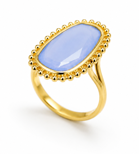 Złoty-Pierścionek-z-Chalcedonem-Dall'Acqua-pr.585-14k-damski-nowoczesny-klsyczny -1