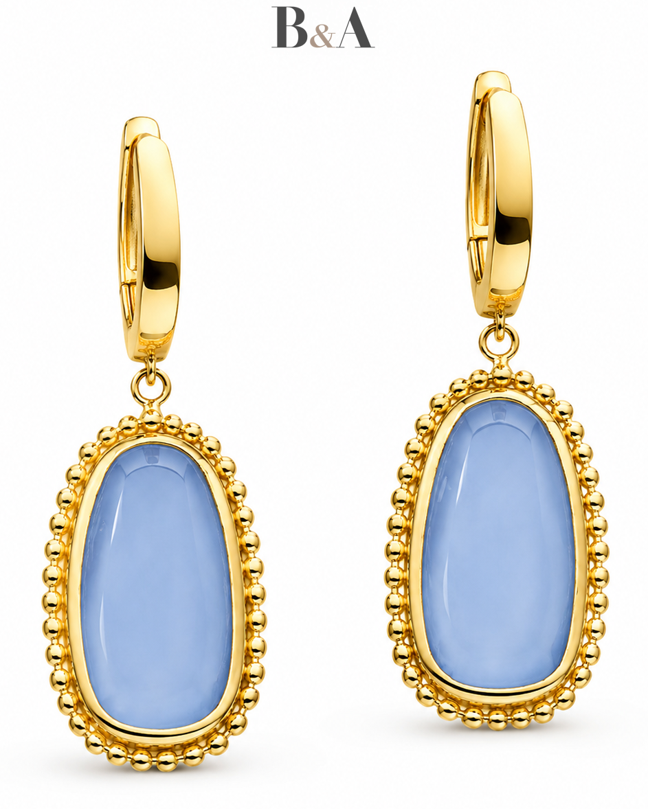 Złote-Kolczyki-z-Chalcedonem-Dall'Acqua-pr.585-wiszące-damskie-14k