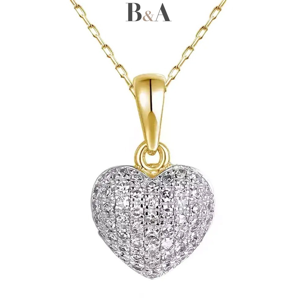 Złota-Zawieszka-Serce-z-55-Diamentami-0,13-ct-H/SI-ADIAMO-P32516-Y-próba-585