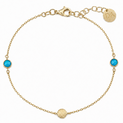 Złota-Bransoletka-z-Turkusem-Dall'Acqua-próba-585-10909