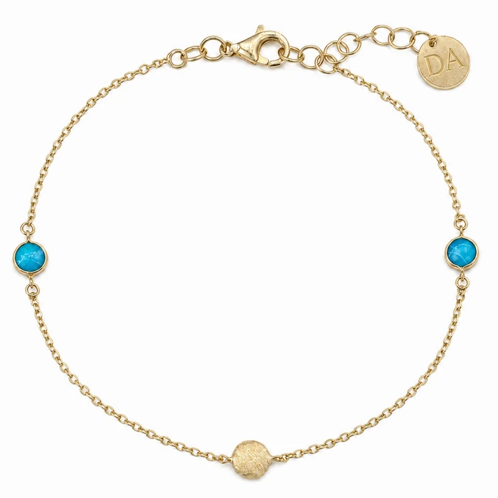 Złota-Bransoletka-z-Turkusem-Dall'Acqua-próba-585-10909