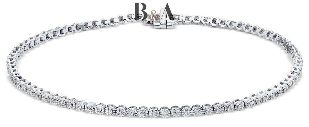 Złota-Bransoletka-Tenisowa-z-Diamentami-0,26-ct-ADIAMO-B05149-W–białe-złoto-585