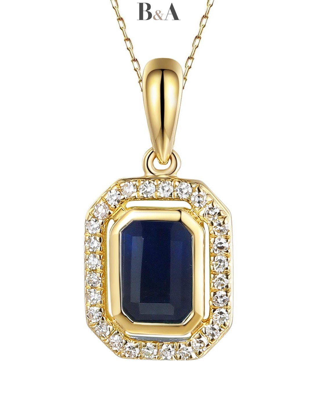 Złota-Zawieszka-ADIAMO-z-Szafirem-0,67-ct-Diamentami-0,09 ct–P36151-Y-SA-próba585