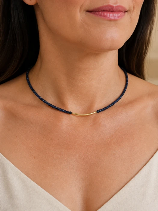 Krauza-design-naszyjnik-choker-z-szafirami-zlocony-jubiler-ostrów
