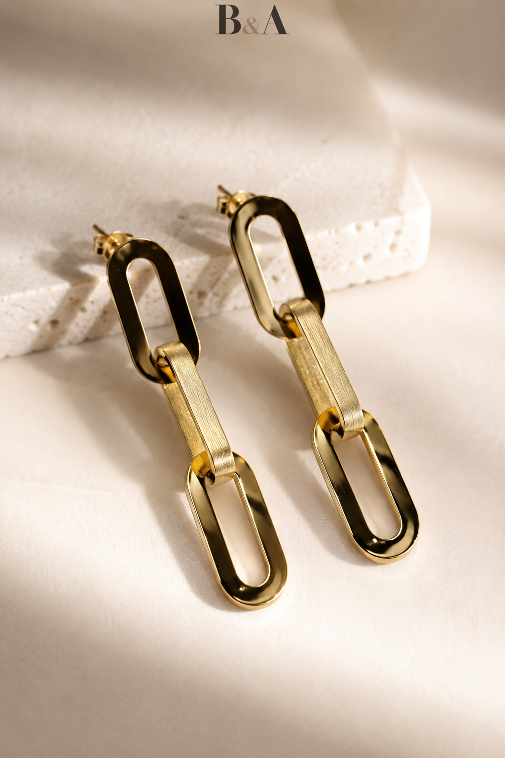 Złote-damskie-Kolczyki-DallAcqua-wiszące-Długie-6-cm-pr.585-14k