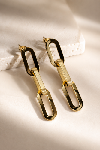 Złote-damskie-Kolczyki-DallAcqua-wiszące-Długie-6-cm-pr.585-14k