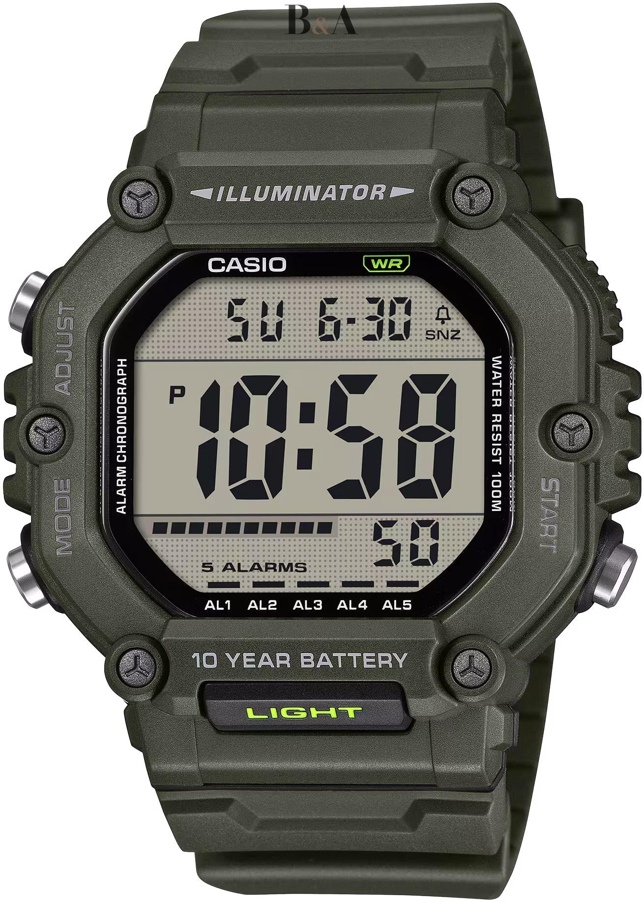 Zegarek-ZIELONY-Męski-Casio-AE-1600HX-3AVEF