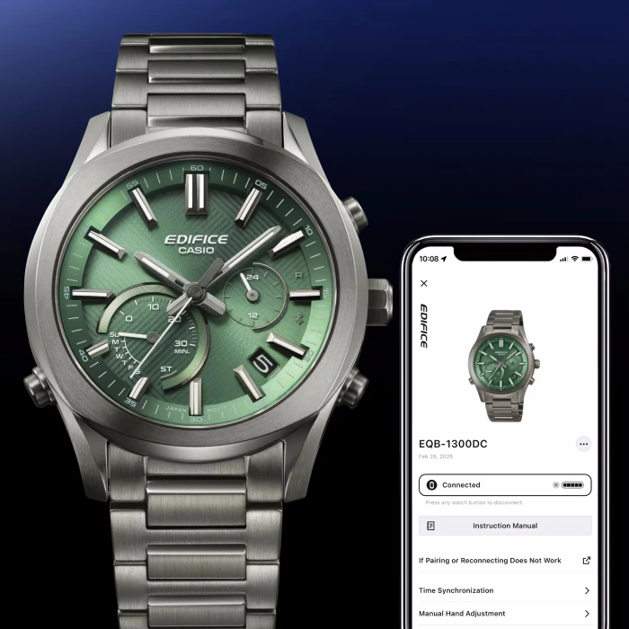 Zegarek-Męski-Casio-Edifice-Solar-Sapphire-Bluetooth-EQB-1300DC-3AEF-zielona-tarcza2