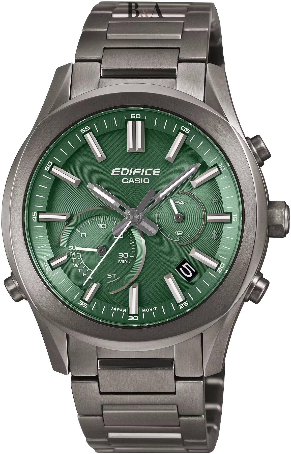 Zegarek-Męski-Casio-Edifice-Solar-Sapphire-Bluetooth-EQB-1300DC-3AEF-zielona-tarcza