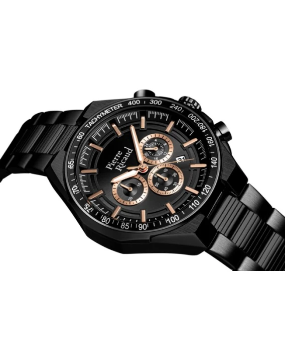 Zegarek-męski-Pierre-Ricaud-P97032.B1R4CH-49mm-z-czarną-tarczą-chronografu-i-czarną-stalową-bransoletą-PVD3