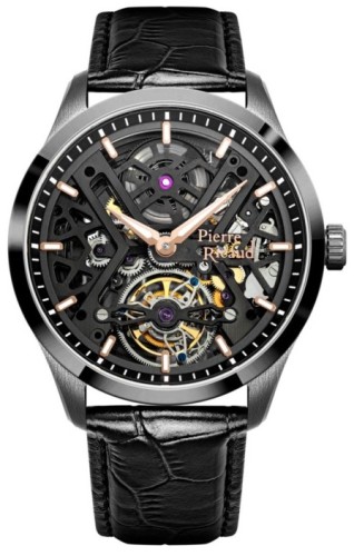 zegarek-meski-z-limitowanej-edycji-Pierre-Ricaud-P2004.S2R6A-tourbillon-Skeleton-z-odsłoniętym-mechanizmem-detalami-w-kolorze-różowego-złota-i-czarnym-skórzanym-paskiem