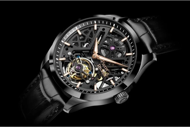 zegarek-meski-z-limitowanej-edycji-Pierre-Ricaud-P2004.S2R6A-tourbillon-Skeleton-z-odsłoniętym-mechanizmem-detalami-w-kolorze-różowego-złota-i-czarnym-skórzanym-paskiem11