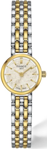 Zegarek-damski-Tissot-Lovely-T140.009.22.111.00-z-tarczą-z-białej-masy-perłowej-srebrno-złotą-bransoletą