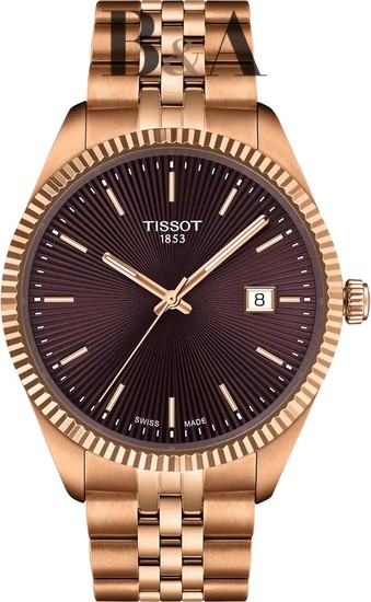 Zegarek-męski-Tissot-Ballade-40-mm-T156.410.33.371.00-z-bordową-tarczą-bransoletą-w-kolorze-różowego-złota