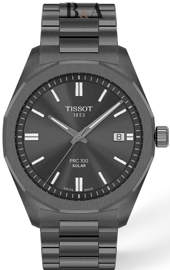 Zegarek-męski-Tissot-PRC-100-Solar-39mm-T151.422.33.061.00-z-antracytową-tarczą-dwunastokątną-lunetą-antracytową-bransoletą