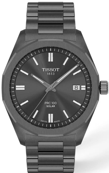Zegarek-męski-Tissot-PRC-100-Solar-39mm-T151.422.33.061.00-z-antracytową-tarczą-dwunastokątną-lunetą-antracytową-bransoletą