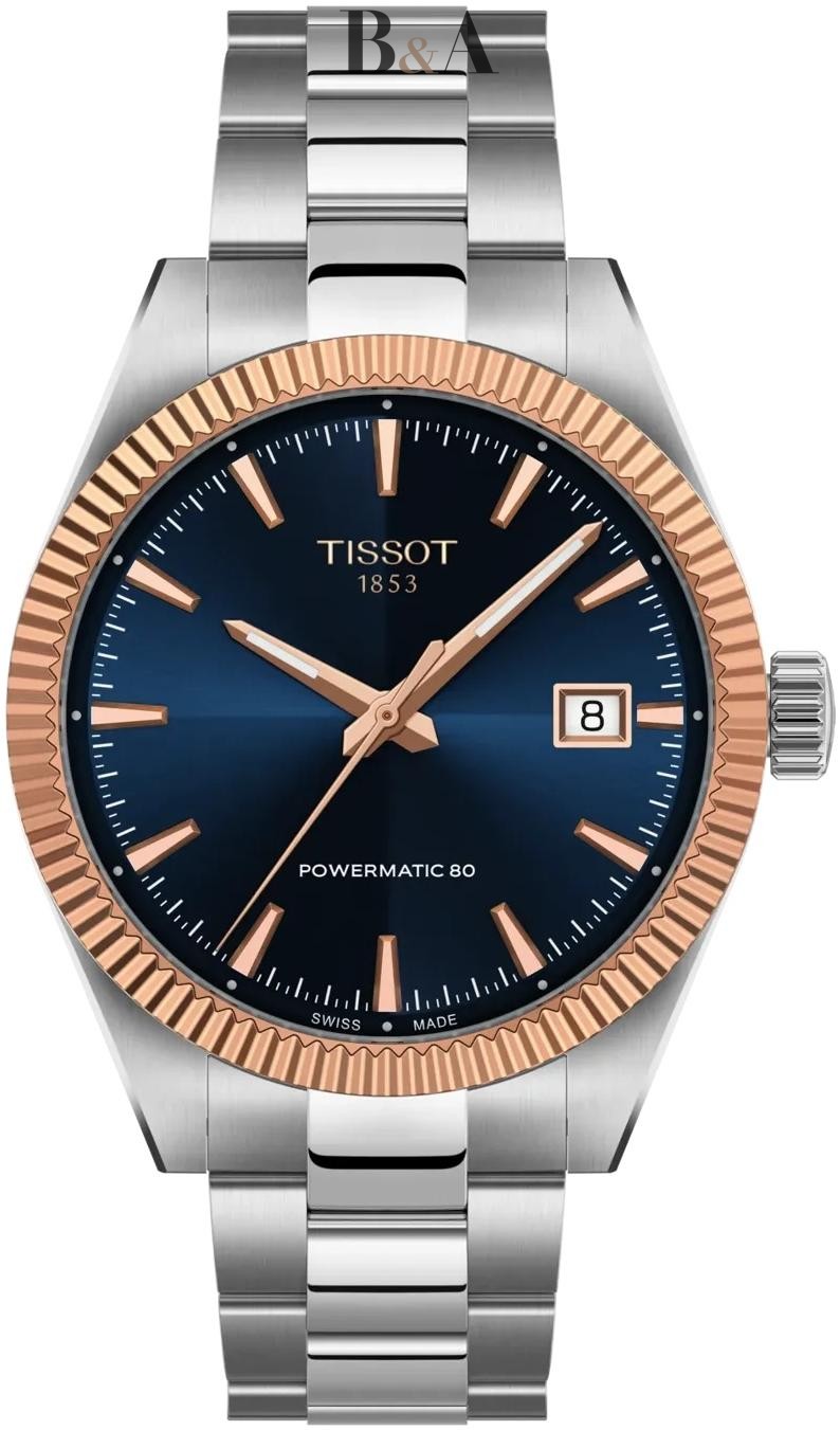 Zegarek-męski-Tissot-Gentleman-T934.807.41.041.00-z-granatową-tarczą-lunetą-z-18-karatowego-różowego-złota-i-stalową-bransoletą