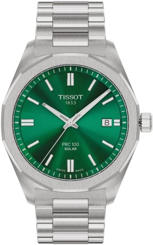 Zegarek-męski-Tissot-PRC-100-Solar-39-mm-T151.422.11.091.00-z-zieloną-tarczą-dwunastokątną-lunetą-i-stalową-bransoletą