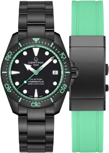 Zegarek-Certina-DS-Action-Diver-Powermatic-80-C048.807.33.051.01-na-turkusowym-pasku-silikonowym