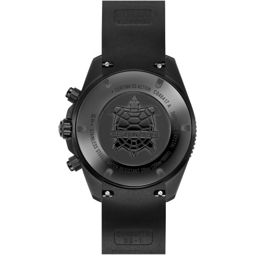Zegarek-męski-Certina-DS-Action-Chrono-C048.417.37.051.01-z-czarną-tarczą-niebieskimi-akcentami-i-czarnym-paskiem-gumowym1
