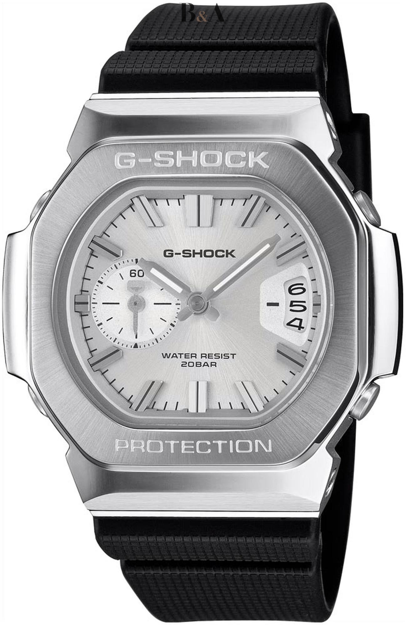 Zegarek-męski-Casio-G-SHOCK-GMC-2500-1A8ER-ze-srebrzystą-tarczą-stalową-lunetą-i-czarnym-paskiem-g-steel-sportowy